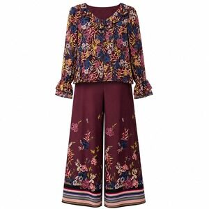 Kaari Blue Romantic Boho Outfit Set Womens Size 8 European Summer Artsy Resort